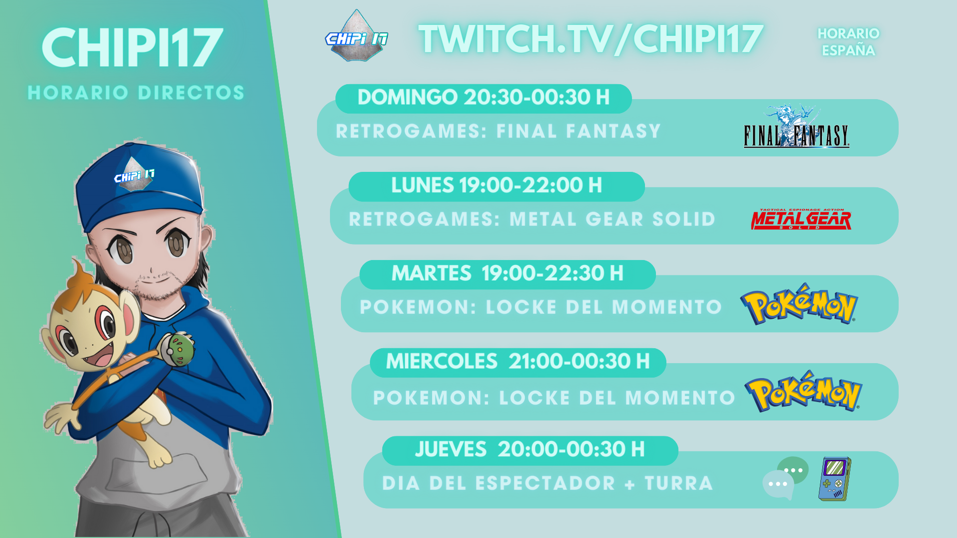 Horario de directos de Chipi17